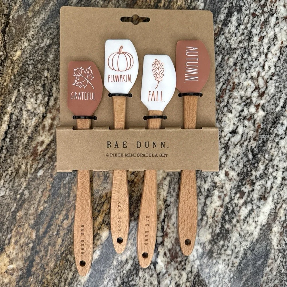 Rae Dunn Fall Thanksgiving 4 Piece Mini Spatula Set NEW 2020